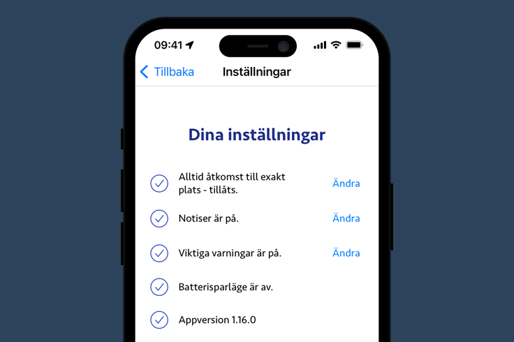 Skärmdump av 112-appen